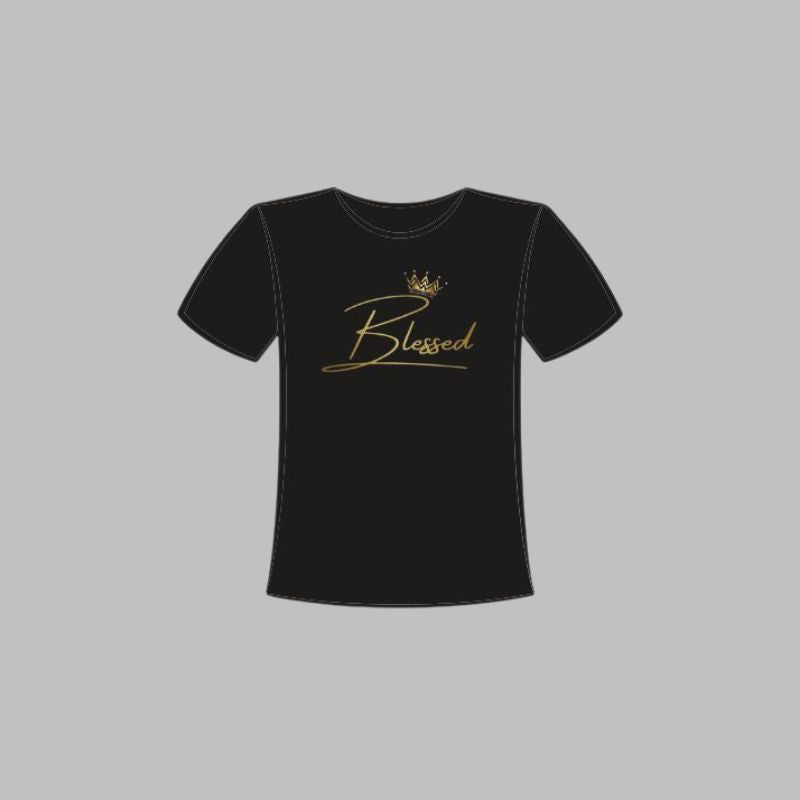 Camiseta Premium Bordado Blessed com Coroa It