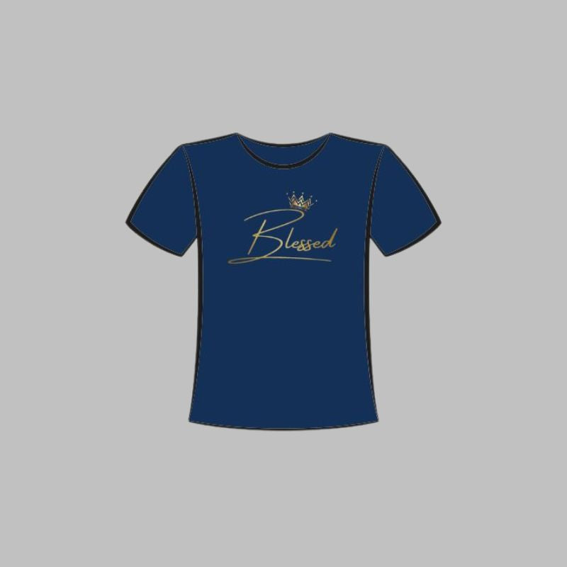 Camiseta Premium Bordado Blessed com Coroa It