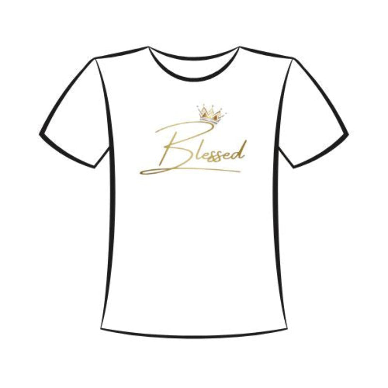 Camiseta Premium Bordado Blessed com Coroa It