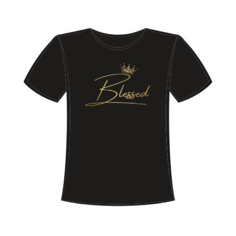 Camiseta Premium Bordado Blessed com Coroa It